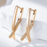 Kinel V Shape Dangle Earrings 585 Rose Earrings Fine Jewelry