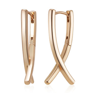 Kinel V Shape Dangle Earrings 585 Rose Earrings Fine Jewelry