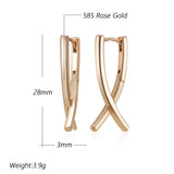 Kinel V Shape Dangle Earrings 585 Rose Earrings Fine Jewelry