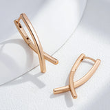 Kinel V Shape Dangle Earrings 585 Rose Earrings Fine Jewelry