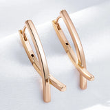 Kinel V Shape Dangle Earrings 585 Rose Earrings Fine Jewelry