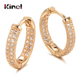 Kinel Natural Zircon Stud Earrings 585 Rose Classic Engagement Earring