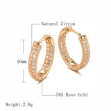 Kinel Natural Zircon Stud Earrings 585 Rose Classic Engagement Earring