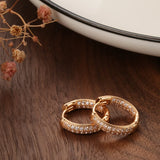 Kinel Natural Zircon Stud Earrings 585 Rose Classic Engagement Earring