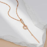 Kinel Zircon Necklace Water Wave Chain Wedding Jewelry