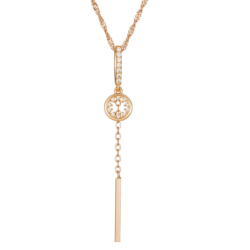 Kinel Zircon Necklace Water Wave Chain Wedding Jewelry