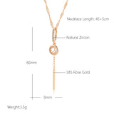 Kinel Zircon Necklace Water Wave Chain Wedding Jewelry