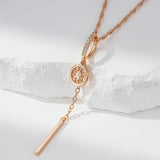 Kinel Zircon Necklace Water Wave Chain Wedding Jewelry
