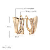 Kinel Glossy Dangle Earrings 585 Rose With Zircon Ethnic Wedding Jewelry