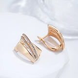 Kinel Glossy Dangle Earrings 585 Rose With Zircon Ethnic Wedding Jewelry