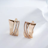 Kinel Glossy Dangle Earrings 585 Rose With Zircon Ethnic Wedding Jewelry