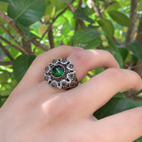 Kinel Green Stone Antique Rings Vintage Wedding Jewelry