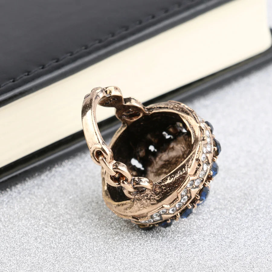 Kinel Vintage Crystal Antique Stone Ring for Women Party Gift