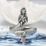 925 Silver Mermaid Family Finger Rings Silver Jewelry