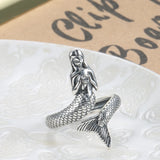 925 Silver Mermaid Family Finger Rings Silver Jewelry