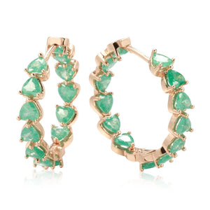 Kinel Hot Emerald Cut Zircon Big Hoop Earrings Wedding Jewelry