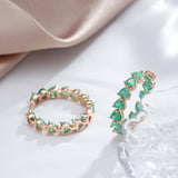 Kinel Hot Emerald Cut Zircon Big Hoop Earrings Wedding Jewelry