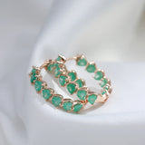 Kinel Hot Emerald Cut Zircon Big Hoop Earrings Wedding Jewelry