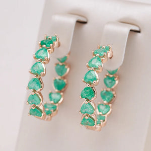 Kinel Hot Emerald Cut Zircon Big Hoop Earrings Wedding Jewelry