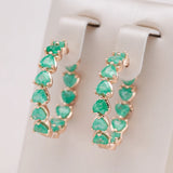 Kinel Hot Emerald Cut Zircon Big Hoop Earrings Wedding Jewelry