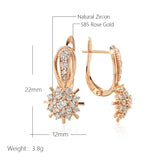 Vintage Rose Zircon Flower English Earrings 585