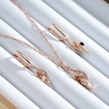 Kinel Natural Zircon Pendant Necklace 585 Rose Animal Vintage Daily Jewelry