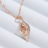 Kinel Natural Zircon Pendant Necklace 585 Rose Animal Vintage Daily Jewelry