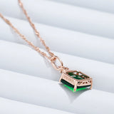 Kinel Green Stone Pendant Necklace 585 Rose