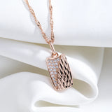 Kinel Hot Square Pendant Necklace 585 Rose Natural Zircon Ethnic Wedding Jewelry