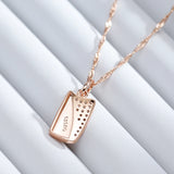 Kinel Hot Square Pendant Necklace 585 Rose Natural Zircon Ethnic Wedding Jewelry