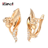 Kinel Vintage Rose Zircon Wedding Earrings 585