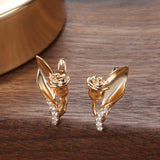 Kinel Vintage Rose Zircon Wedding Earrings 585