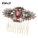 Kinel Vintage Red Crystal Flower Hair Comb