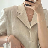 Kinel 925 Sterling Silver Round Bead Necklace Pearl Jewelry