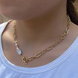 Kinel 18K Plated Baroque Pearl Choker Necklace