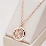 Kinel 585 Rose Boho Necklace Metal Flower Pendant Fine Jewelry