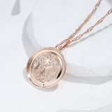 Kinel 585 Rose Boho Necklace Metal Flower Pendant Fine Jewelry