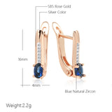 Kinel 585 Rose Silver Earrings Natural Stone Vintage Wedding Jewelry