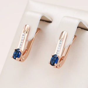 Kinel 585 Rose Silver Earrings Natural Stone Vintage Wedding Jewelry