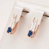 Kinel 585 Rose Silver Earrings Natural Stone Vintage Wedding Jewelry