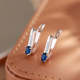 Kinel 585 Rose Silver Earrings Natural Stone Vintage Wedding Jewelry