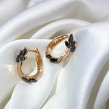 Rose Gold Kinel Zircon Earrings Vintage Wedding Jewelry Gift