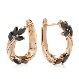 Rose Gold Kinel Zircon Earrings Vintage Wedding Jewelry Gift