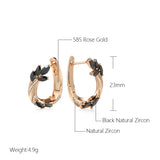 Rose Gold Kinel Zircon Earrings Vintage Wedding Jewelry Gift