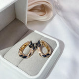 Rose Gold Kinel Zircon Earrings Vintage Wedding Jewelry Gift