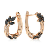 Rose Gold Kinel Zircon Earrings Vintage Wedding Jewelry Gift