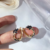 Rose Gold Kinel Zircon Earrings Vintage Wedding Jewelry Gift