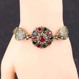 Kinel Boho Bracelet Tibetan Antique Grey Crystal Bangle