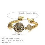 Kinel Boho Bracelet Tibetan Antique Grey Crystal Bangle