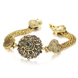Kinel Boho Bracelet Tibetan Antique Grey Crystal Bangle